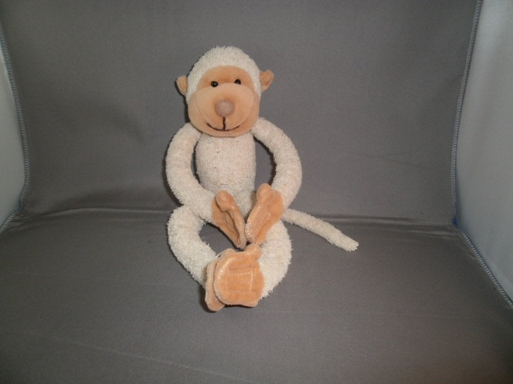 vintage unitoys aap 20 cm  bruin crème fijne badstof lijf en, Overige merken, Overige karakters, Ophalen of Verzenden, Zo goed als nieuw
