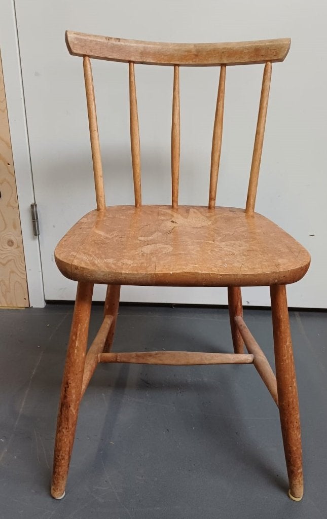 Vintage houten Pastoe stoel - Yngve Ekstrom, Ophalen, Gebruikt, Bruin, Eén