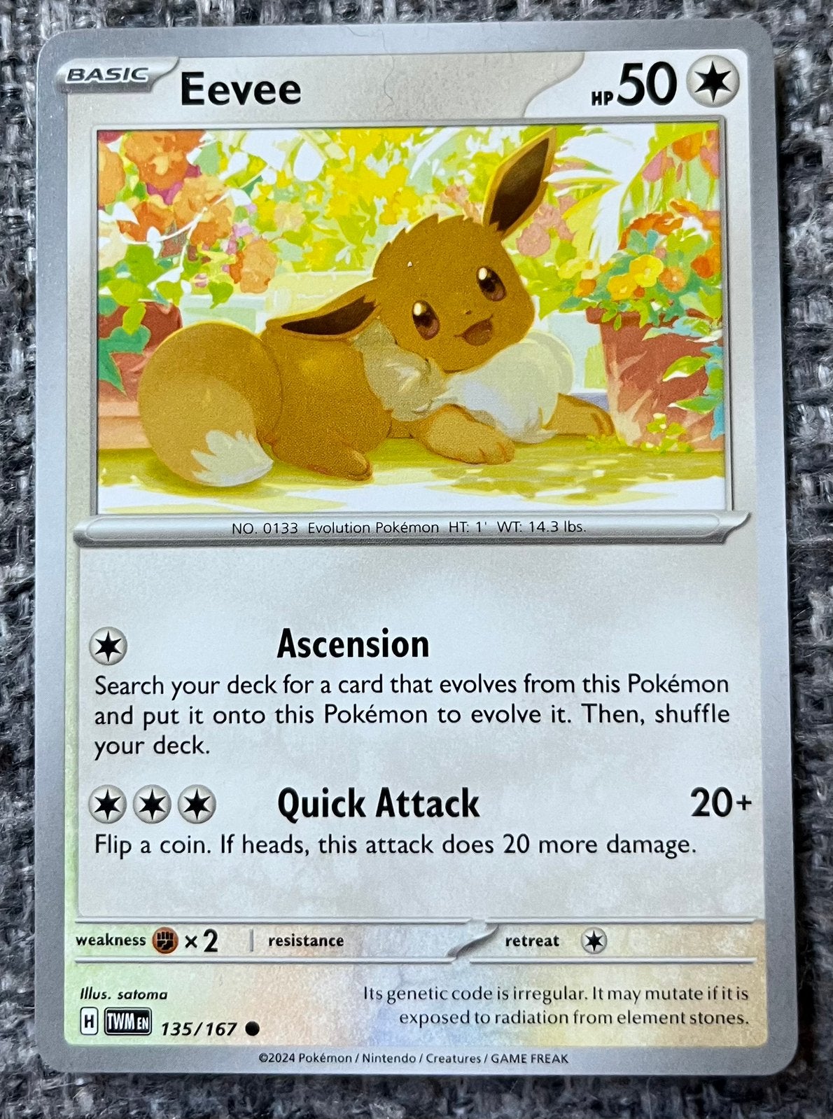 Pokémonkaart van Eevee (133) •Twilight Masquerade (135/167), Verzenden, Nieuw, Losse kaart