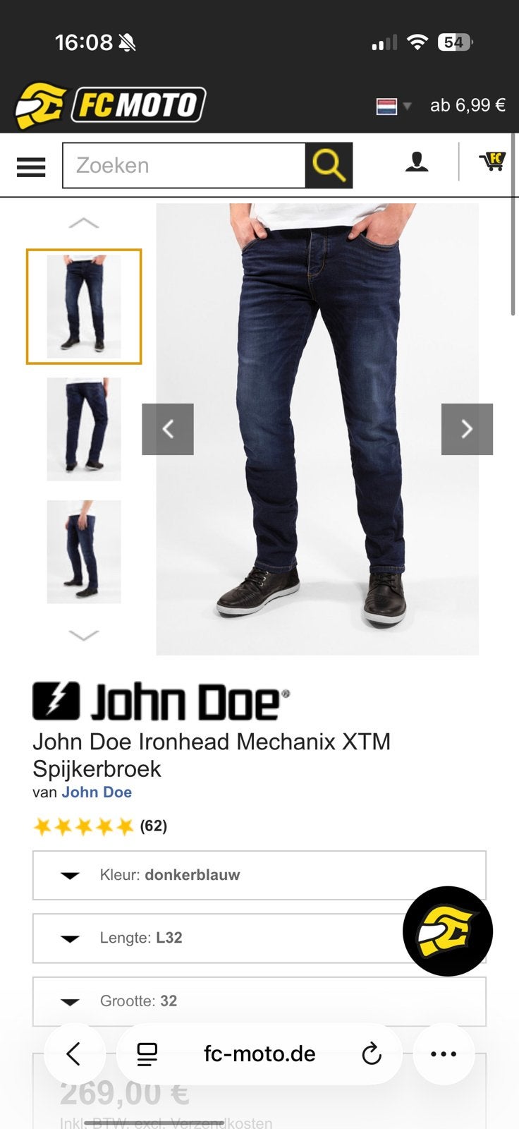 Zgan John Doe IronheadMechanix XTM Kevlar Motorjeans Maat 32, Motoren, Kleding | Motorkleding, Ophalen of Verzenden, Tweedehands