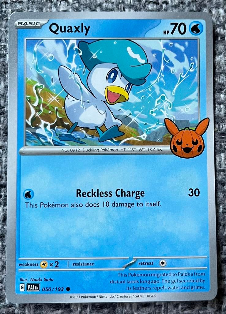 Pokémonkaart van Quaxly (912) • Paldea Evolved (050/193), Hobby en Vrije tijd, Ophalen of Verzenden, Nieuw, Losse kaart