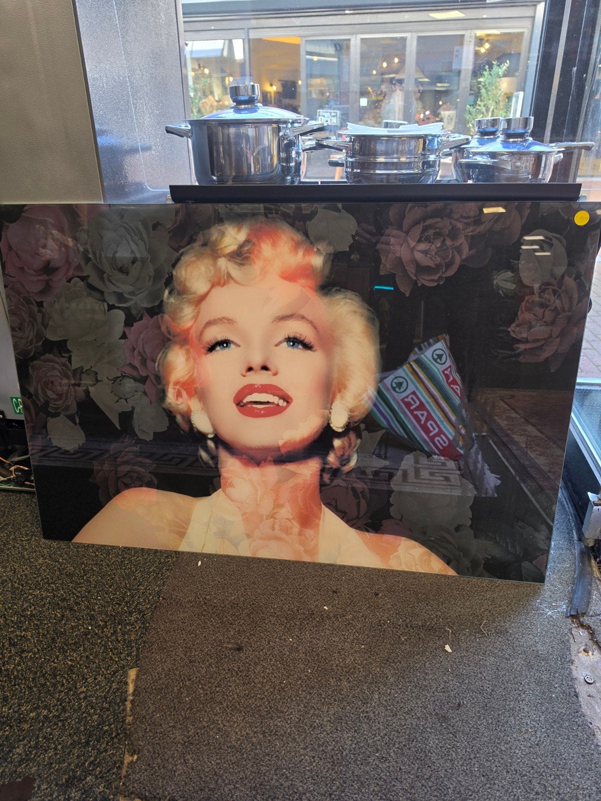 Nieuwe Glasplaat met Marilyn Monroe Print -, 50 – 75, Nieuw, Ophalen of Verzenden, Print