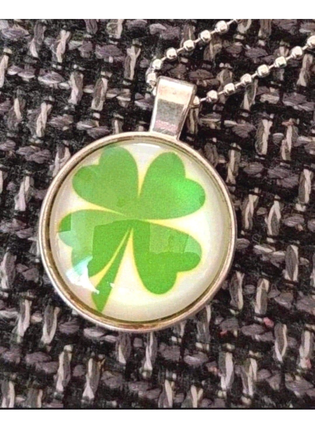 ketting klavertje vier, Verzenden, Nieuw, Zilver, Met hanger