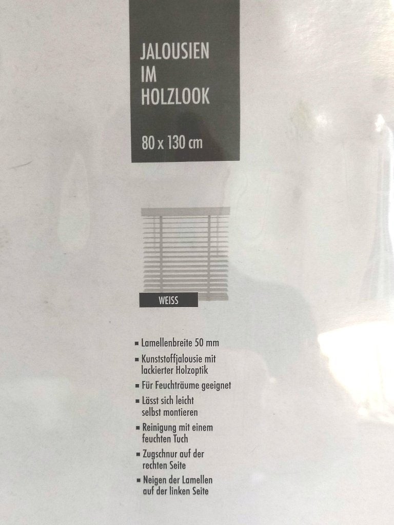 Houten Jaloezie Wit  50mm   Maat 80cm x 130cm Nieuw !!, Huis en Inrichting, Ophalen, Jaloezie, Overige merken, Hout