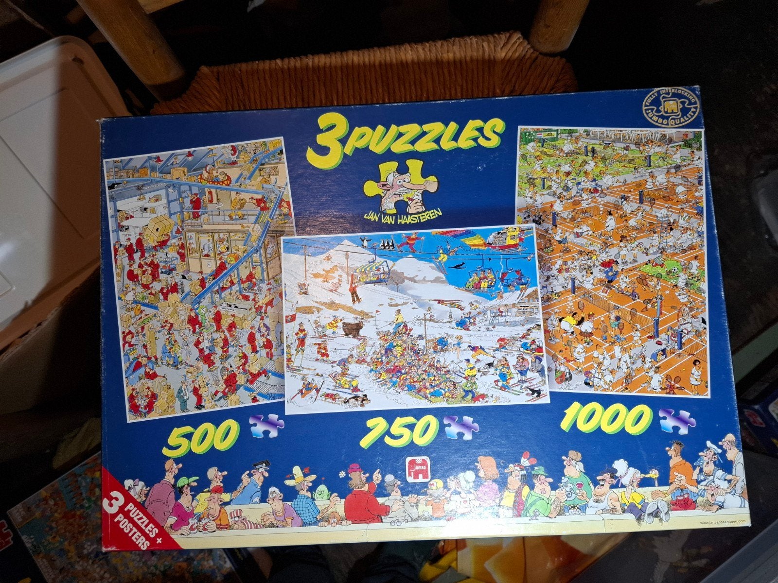 Jan van Haasteren 3-in-1 Puzzelset (500, 750, 1000 stukjes), Ophalen, Meer dan 1500 stukjes, Zo goed als nieuw, Legpuzzel