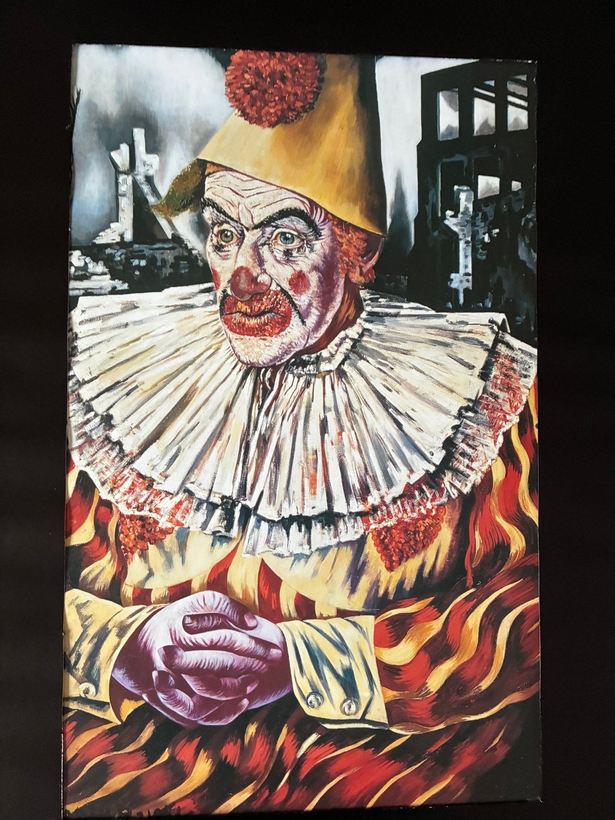 Clown voor ruïnes van Rotterdam, Ophalen of Verzenden, Zo goed als nieuw, A1 t/m A3, Overige onderwerpen