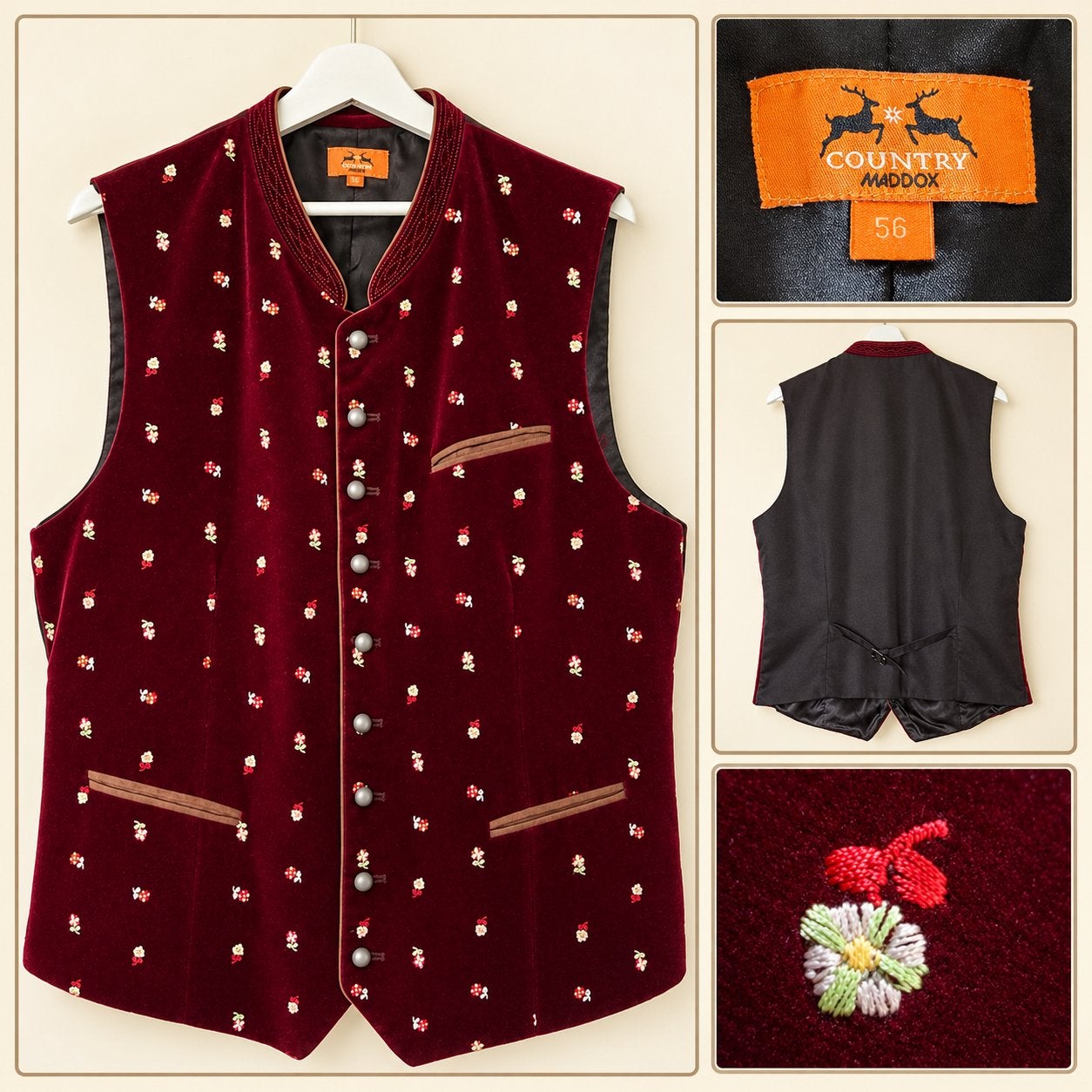 Feestelijk Gilet, Kleding | Heren, Ophalen of Verzenden, Zo goed als nieuw, Maat 56/58 (XL), Rood
