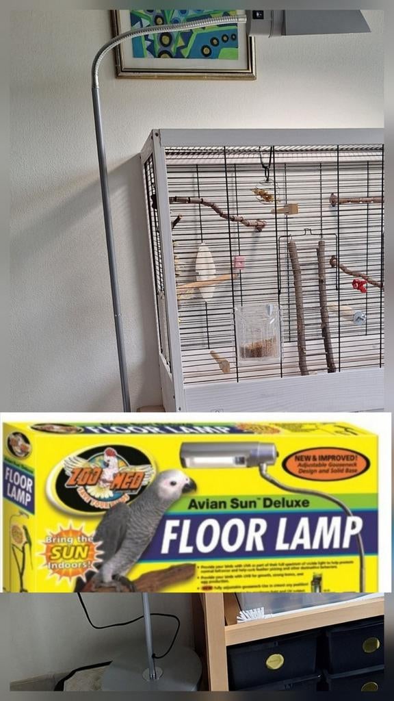 UV vloerlamp voor vogels, incl lamp, Ophalen, Zo goed als nieuw, Overige materialen, Overige typen
