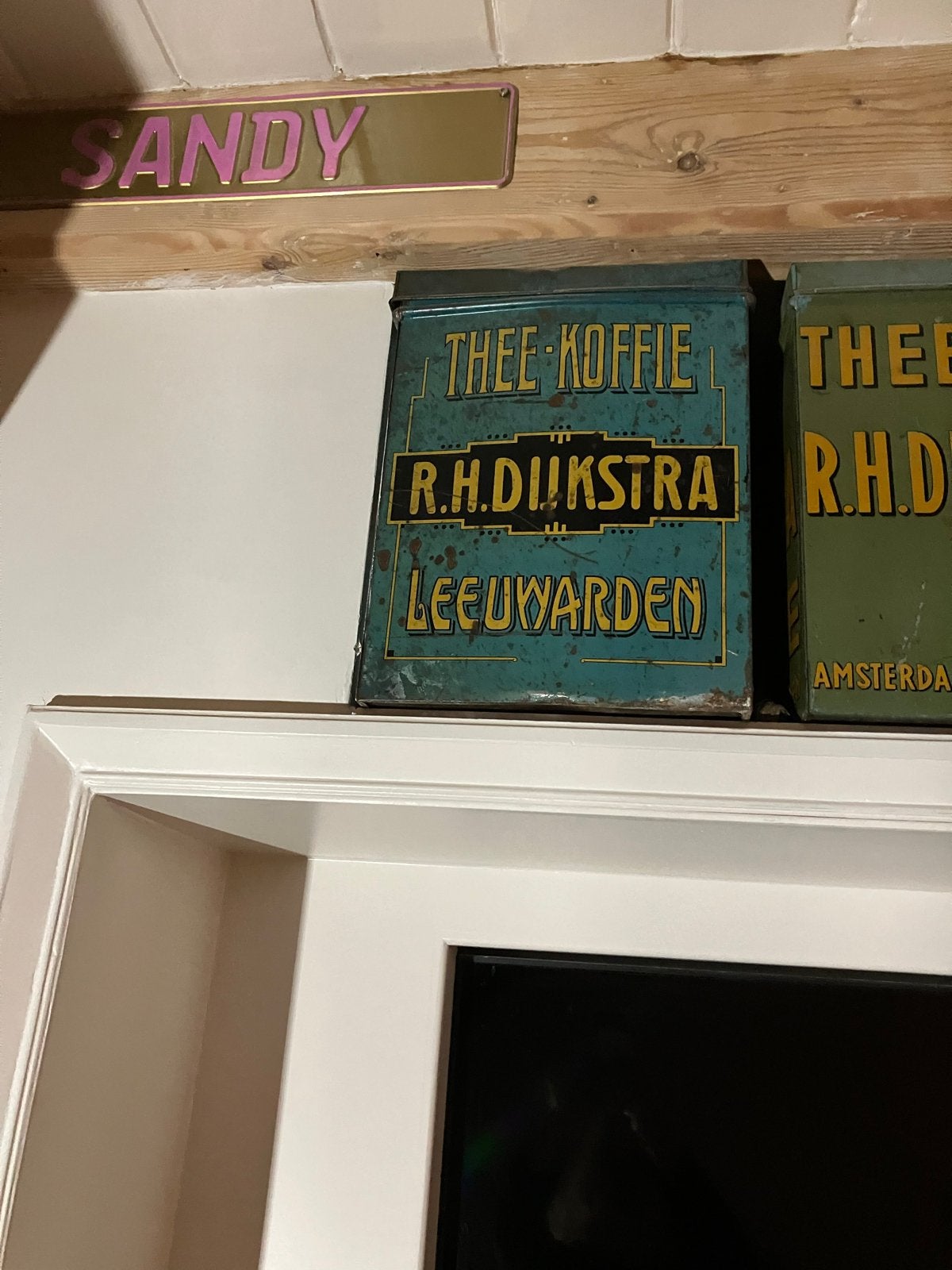 5 Antieke Thee- en Koffieblikken R.H. Dijkstra, Ophalen of Verzenden