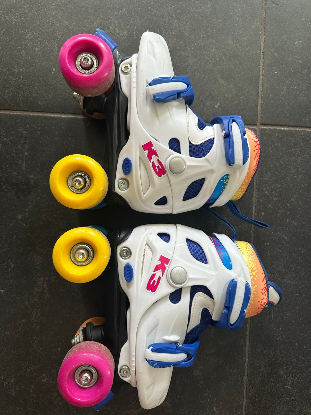 K3 rolschaatsen met bescherming - verstelbaar, Sport en Fitness, Ophalen of Verzenden, Gebruikt, Overige typen, Overige merken