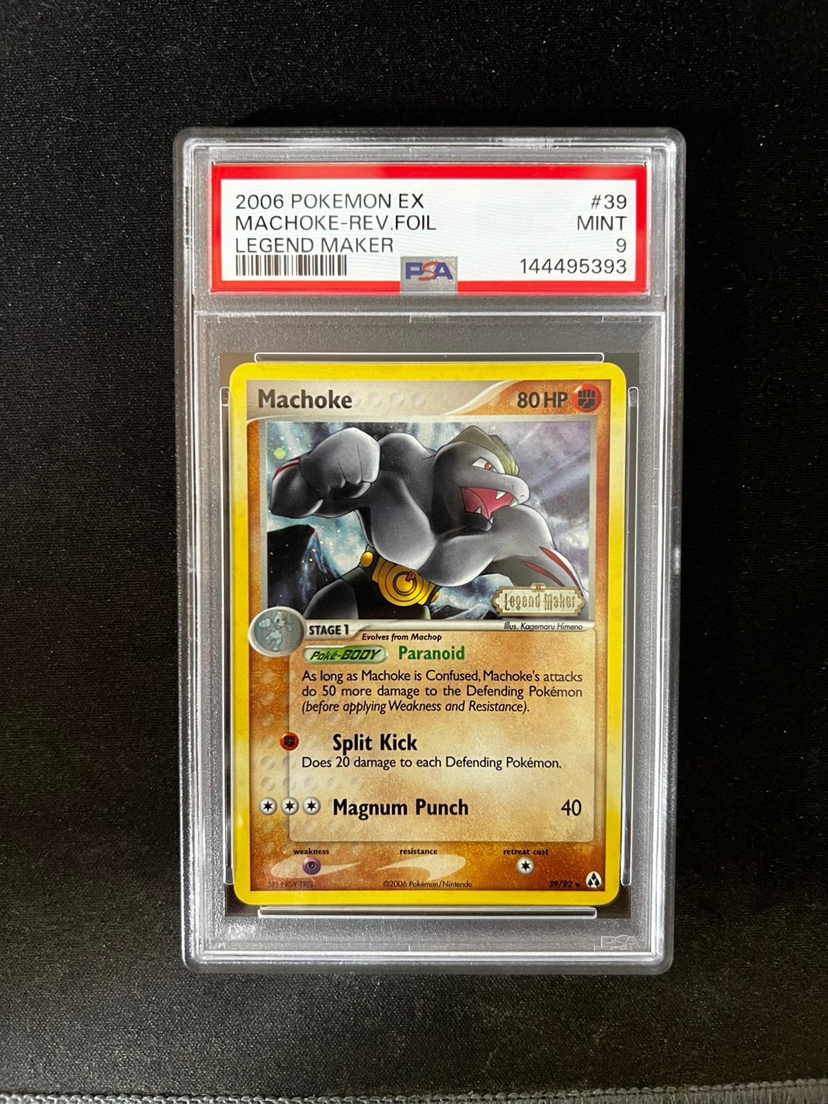 Machoke 39 Reverse Holo Pokemon Kaart PSA 9, Ophalen of Verzenden, Nieuw, Losse kaart, Foil