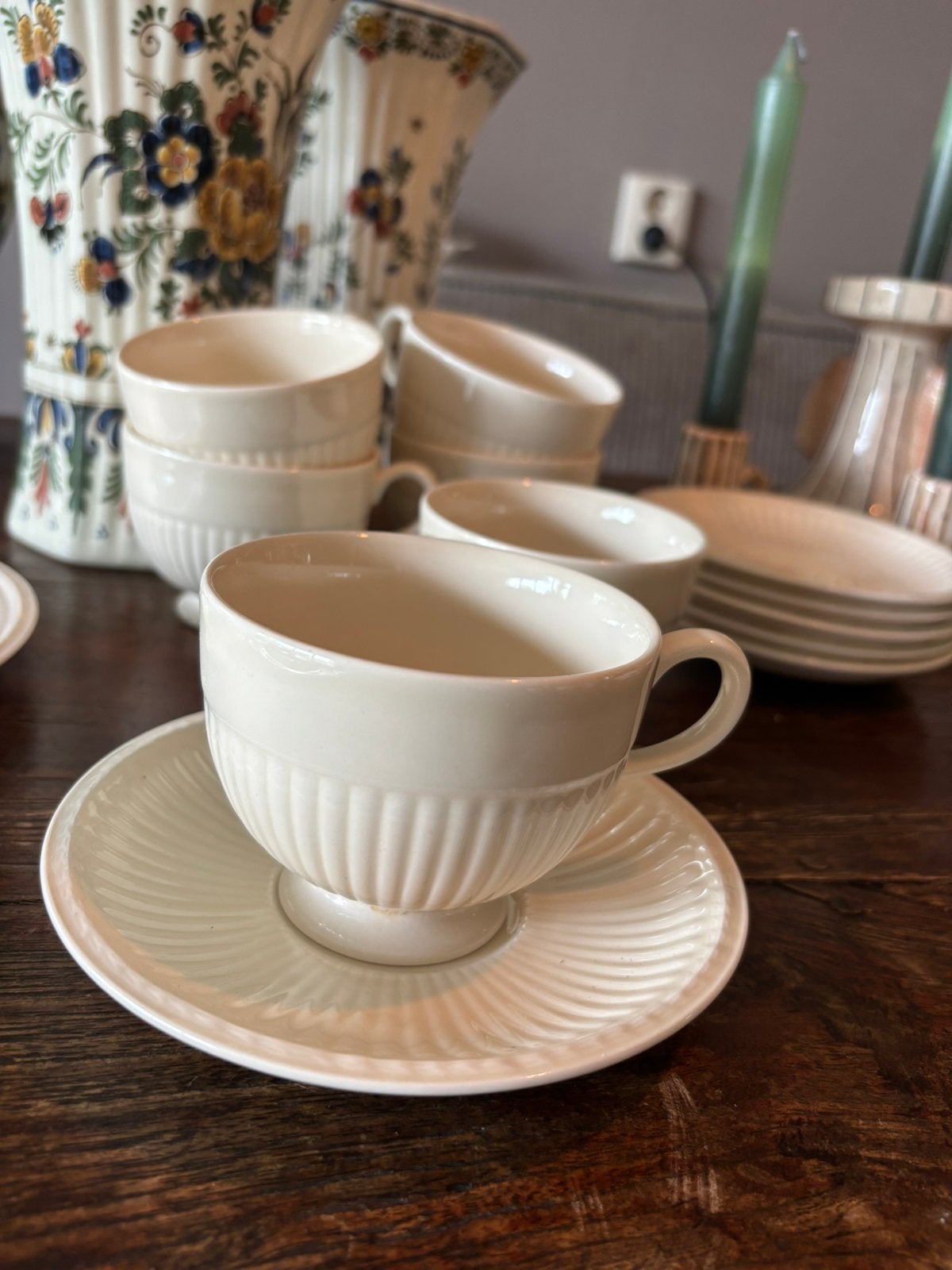 Wedgwood Edme theekopjes en schotels (6x), Antiek en Kunst, Ophalen