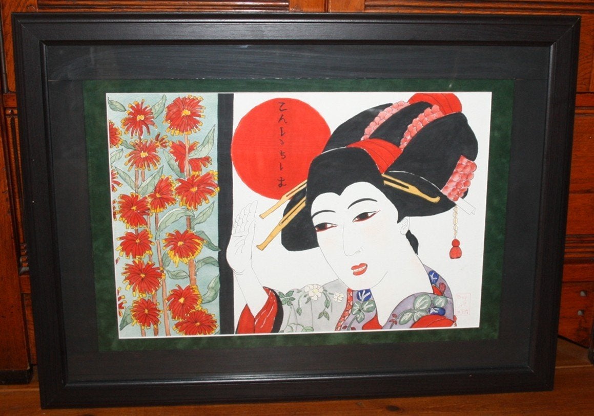 schilderij Japanse Geisha, Ophalen