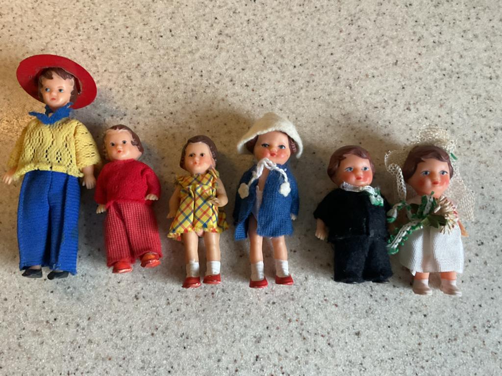 6 vintage poppenhuis popjes, Ophalen of Verzenden, Gebruikt, Overige typen