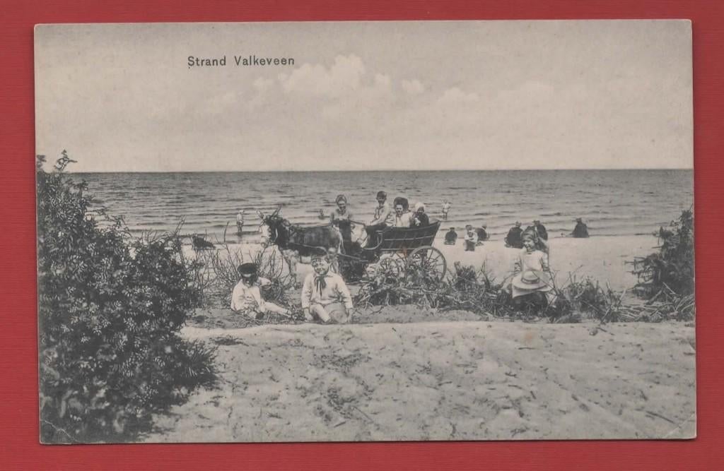 Valkeveen (gem.Huizen) - Strand (Ezelkar) - 1921 - Ong., Ophalen of Verzenden, 1920 tot 1940, Ongelopen, Noord-Holland