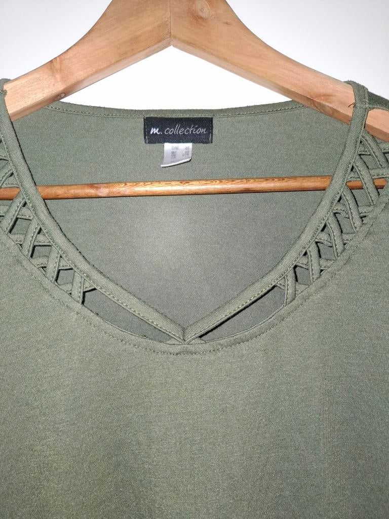 Kaki dames shirt mt 46, Ophalen of Verzenden, Zo goed als nieuw, Maat 46/48 (XL) of groter, Groen