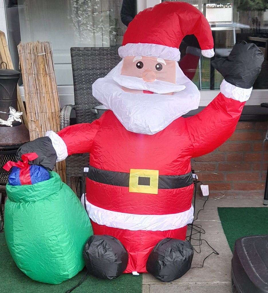 HOMCOM Opblaasbare Kerstman 120cm LED Decoratie, Ophalen of Verzenden, Zo goed als nieuw