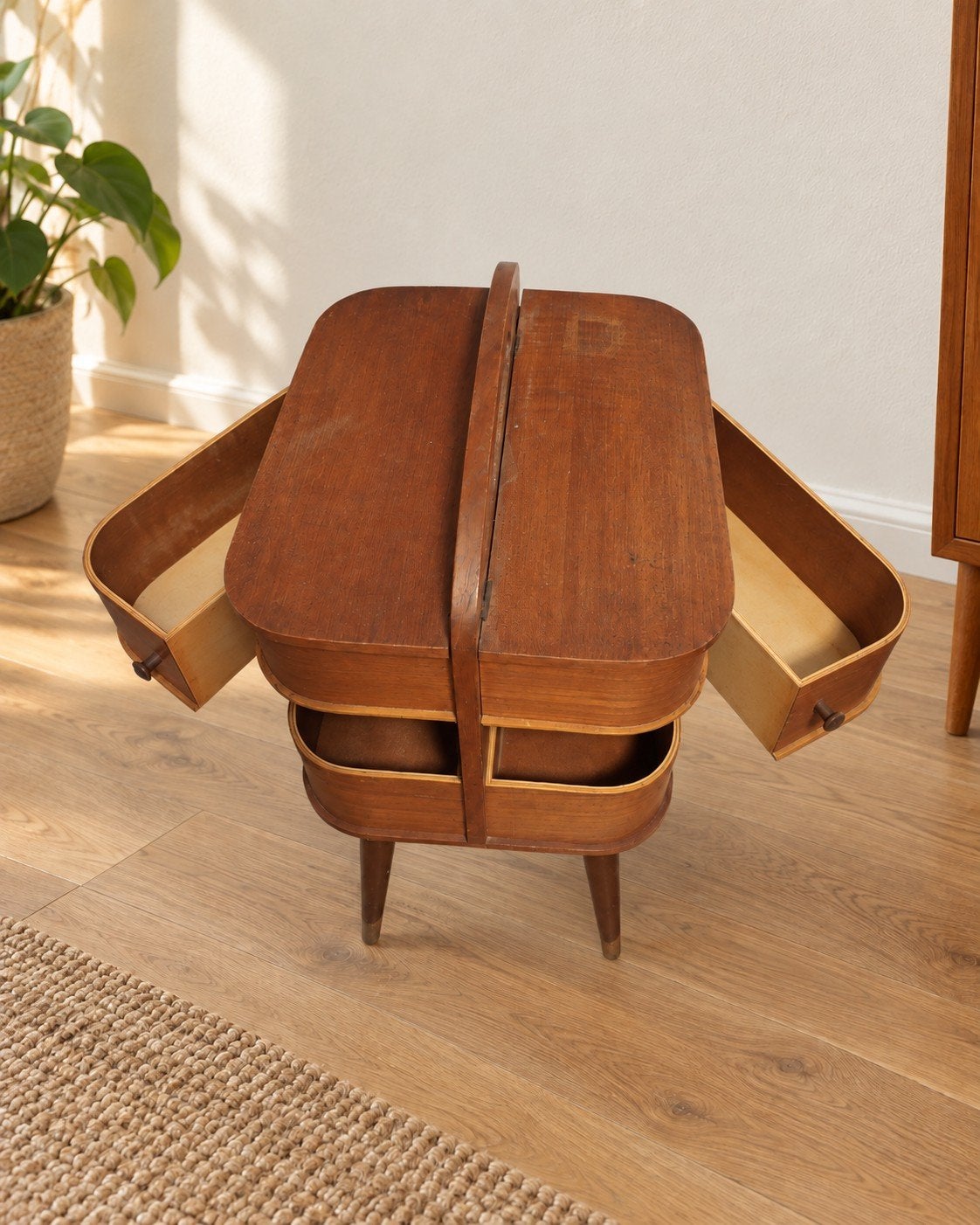 Vintage Naaikistje Naaikastje Sewing Box Retro Jaren 50 60, Ophalen of Verzenden, Gebruikt