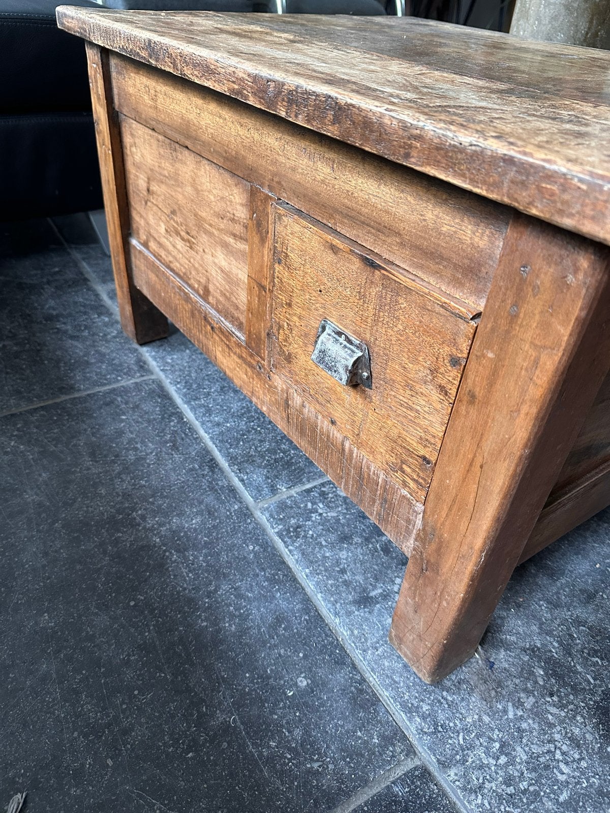 Notenhouten salontafel met 2 lades - 76x60x44 cm, Ophalen, Gebruikt, 50 tot 100 cm, Overige houtsoorten