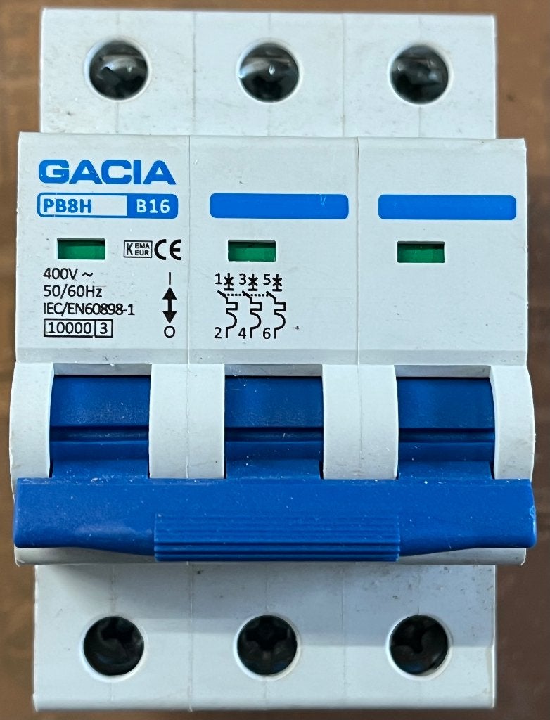 Automaat, 3F, B16, DIN rail, Ophalen of Verzenden, Zo goed als nieuw, Overige merken, Installatieautomaat