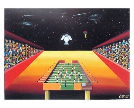 " Tafelvoetbal " poster van Hugo Bertels € 20, Sport en Fitness, Voetbal, Maat XS of kleiner, Ophalen of Verzenden, Nieuw, Shirt