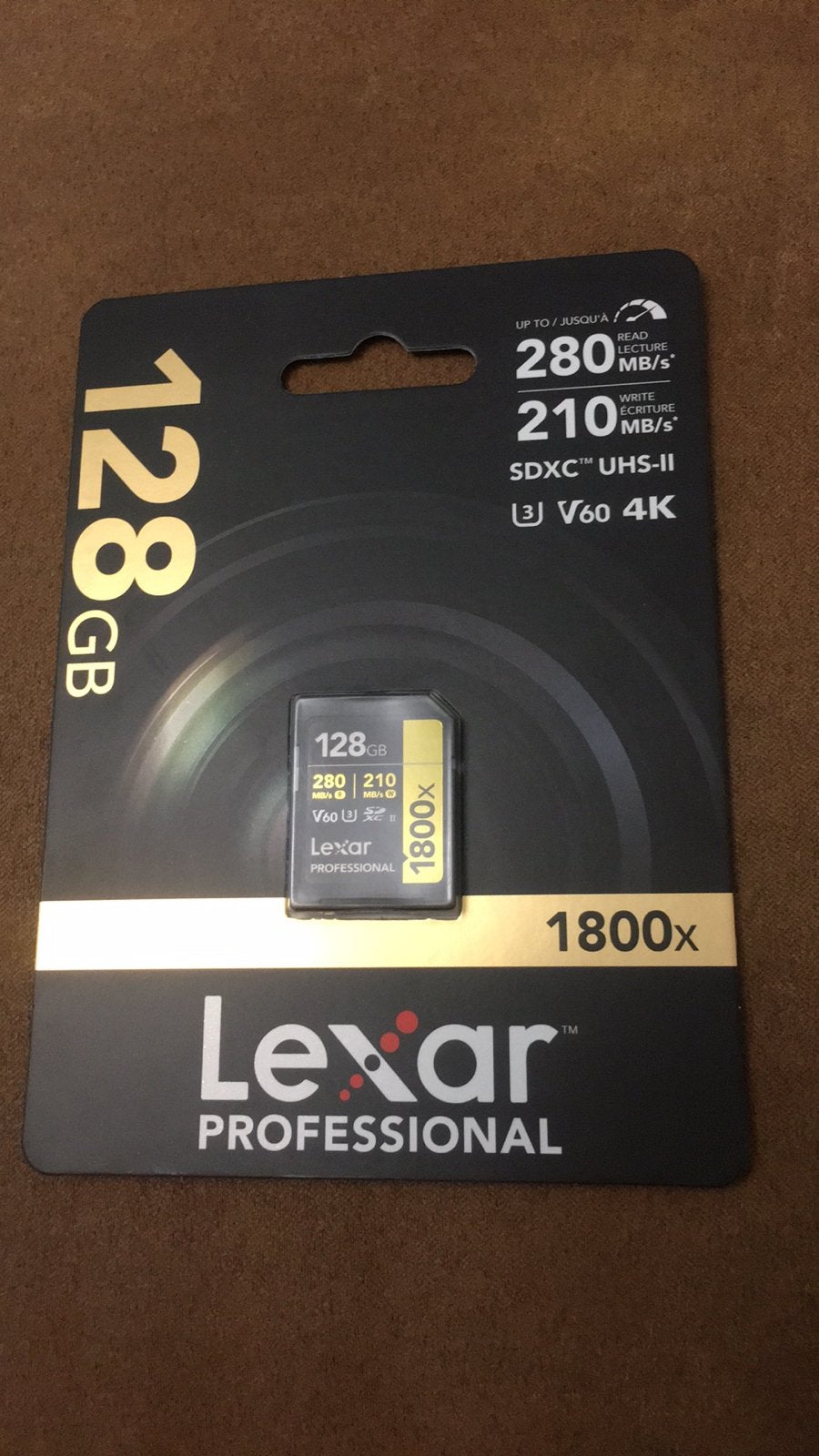 Lexar sd pro gold series UHS -II 180 128 GB, Ophalen, Nieuw, Fotocamera, 128 GB