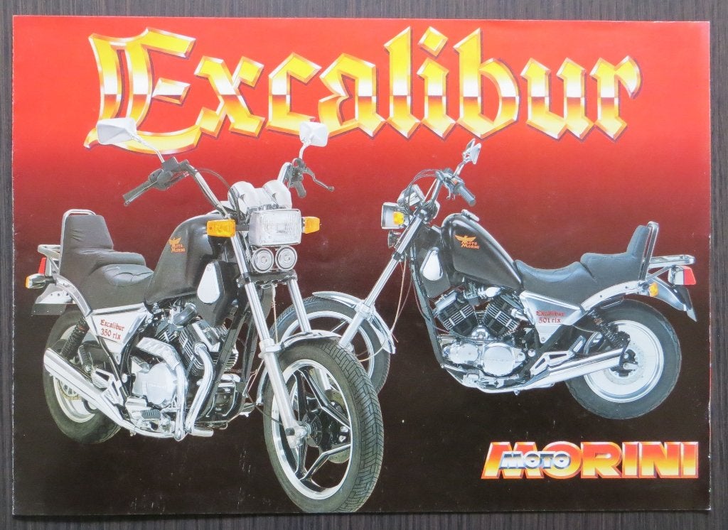 Folder Morini 350 / 501 RLX Excalibur - 1986 - 4 blz, Verzenden, Overige merken