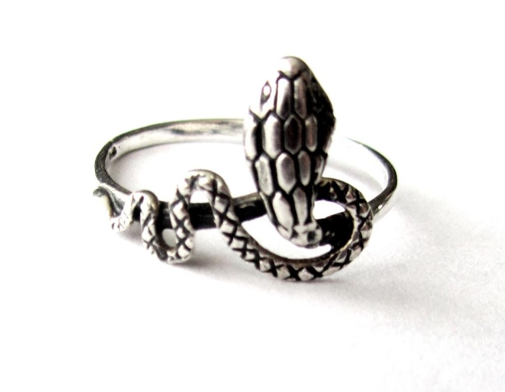 925 Zilveren slang snake slangen ring maat 18,5-19, Sieraden, Tassen en Uiterlijk, Ringen, Ophalen, 18 tot 19, Zo goed als nieuw