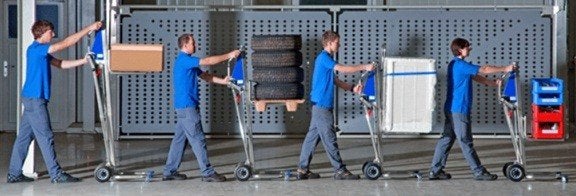 Hand pallet truck, Tilhulp, Unikar, UNIU1100, 130x60, 100 liter of meer, Ophalen, Transportkar