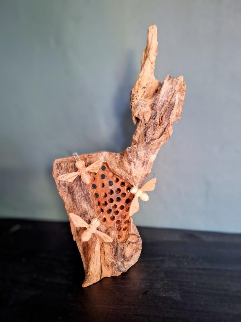 Handgemaakt insectenhotel met 3 bijtjes, Ophalen of Verzenden, Nieuw