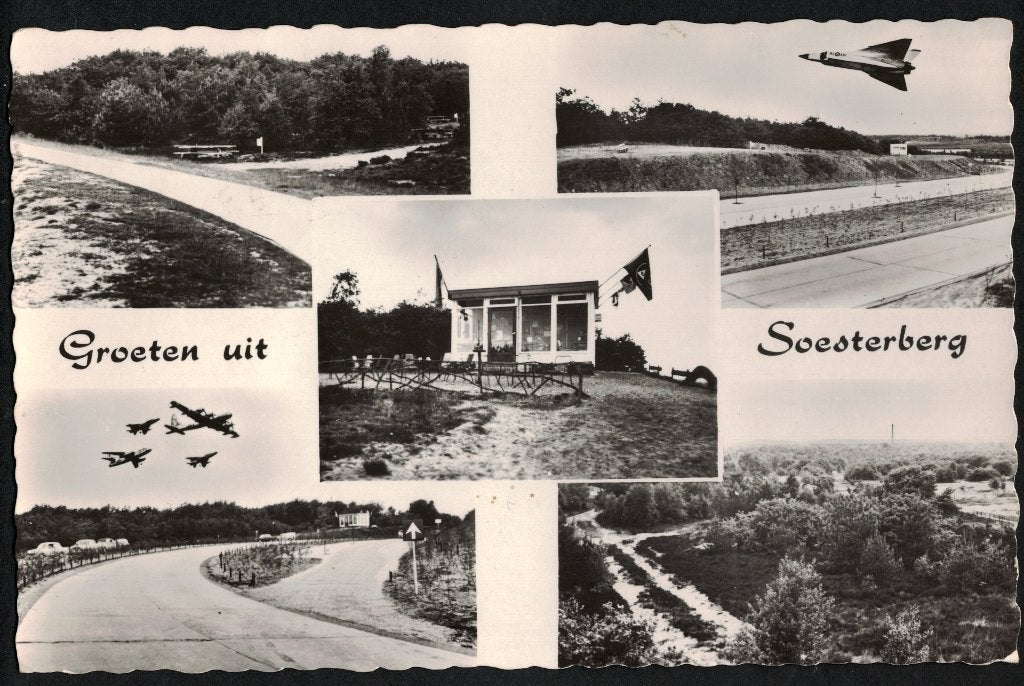 Soesterberg, Groeten uit, 5-luik., Verzamelen, Ansichtkaarten | Nederland, Ophalen of Verzenden, 1940 tot 1960, Gelopen, Utrecht