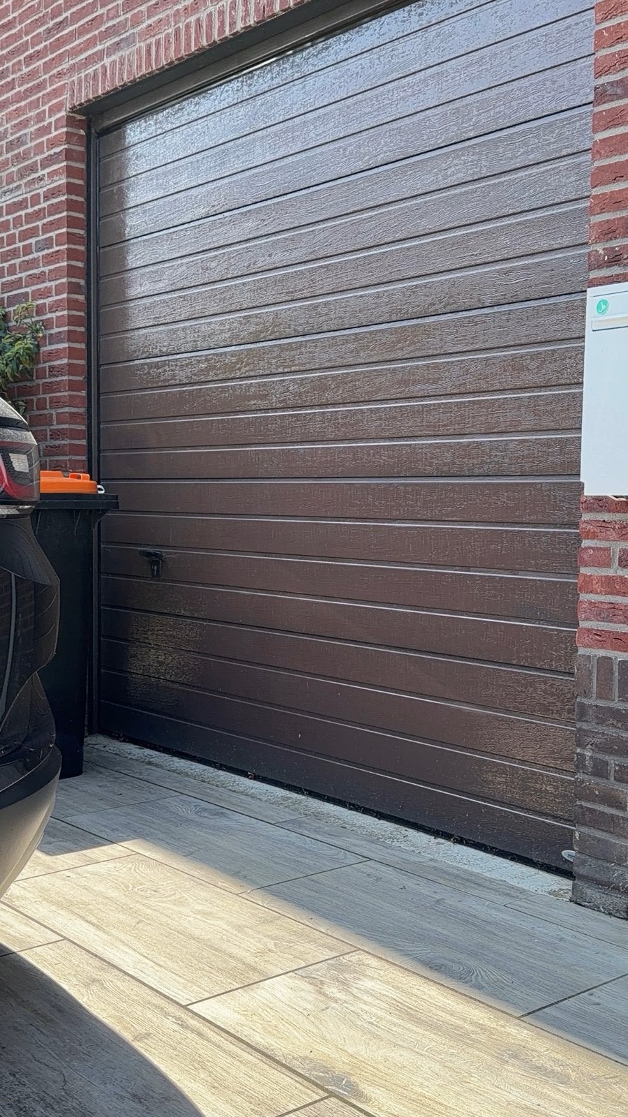 Elektrische Garagedeur Novoferm 250x246 cm met afstandsbedie, Ophalen, Kunststof, Gebruikt, Novoferm