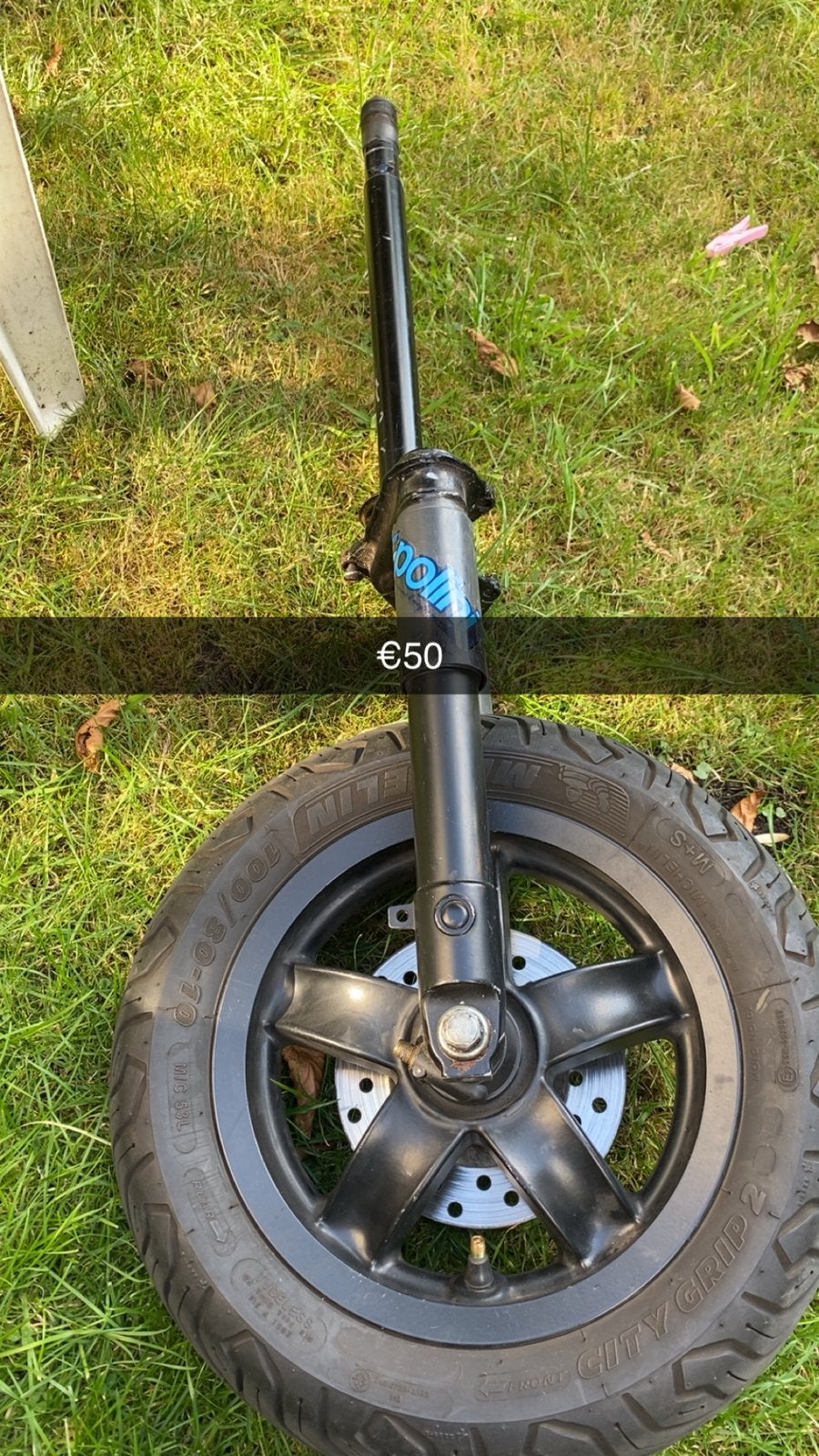 Piaggio Zip 2000 voorvork met gecoate velg en nieuwe band, Fietsen en Brommers, Ophalen, Gebruikt