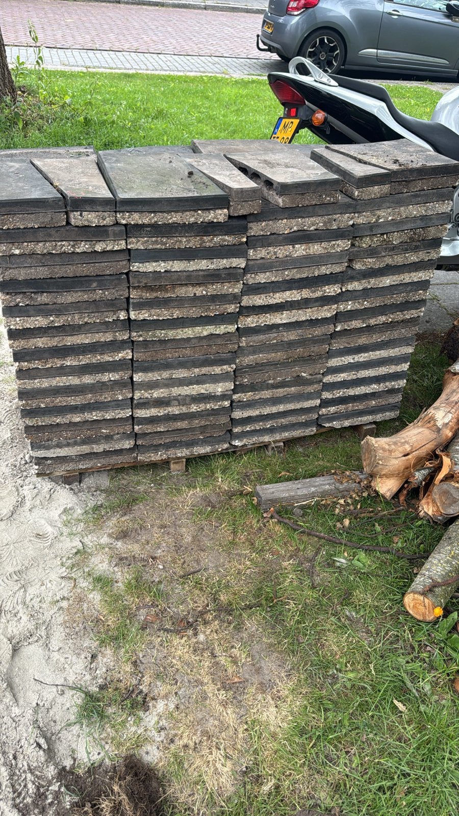 100 rubberen tegels 30x30 cm, Ophalen, Gebruikt, Overige typen, Rubber