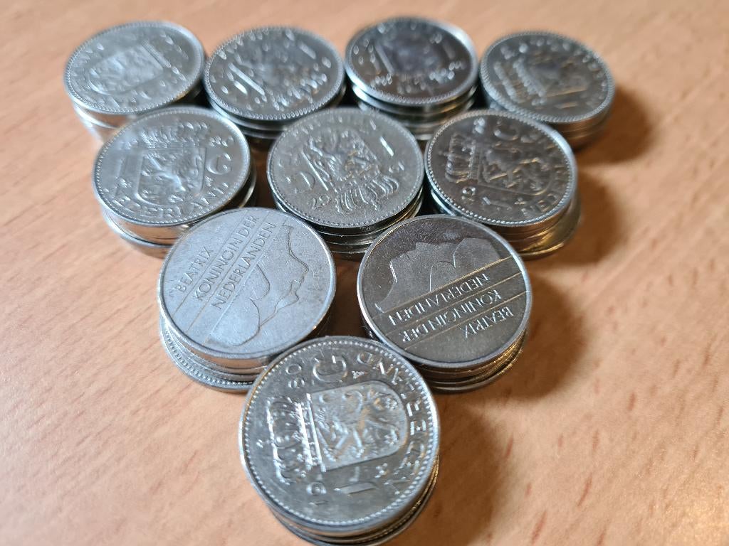 50x 1 Gulden voor Nederlandse Flipperkast & Fruitautomaat., Verzamelen, Automaten | Gokkasten en Fruitautomaten, Overige munten