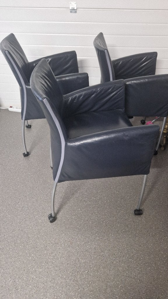 3 Montel eetkamerstoelen t.e.a.b., Huis en Inrichting, Stoelen, Ophalen, Gebruikt, Overige kleuren, Leer