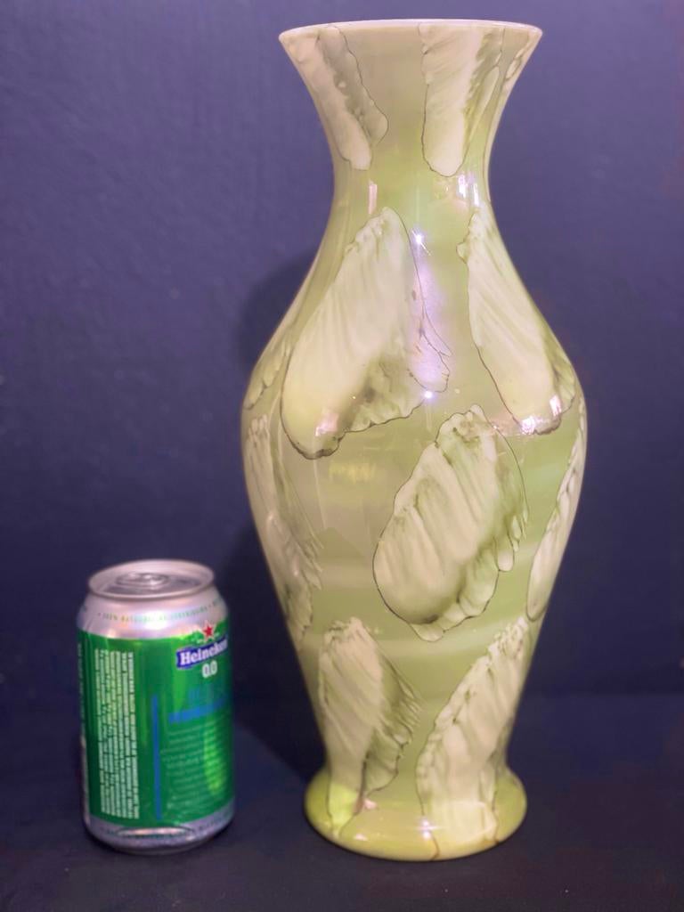 Vintage Italiaanse Vaas Jaren '50 - Groen Glas - Topstaat, Ophalen of Verzenden