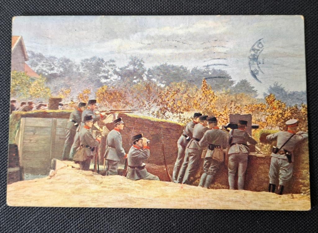 Oude Ansichtkaart - 1918 Grenadiers in Gedekte Stelling, Verzamelen, Ophalen of Verzenden, Voor 1920, Gelopen, Politiek en Historie