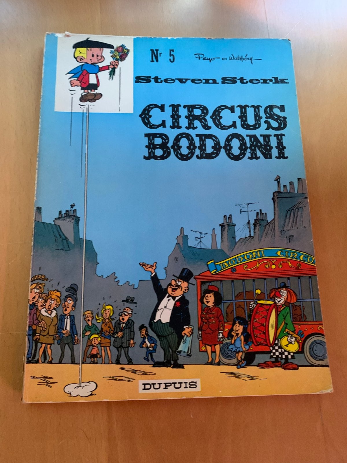 Steven Sterk nr. 5 - Circus Bodoni (Peyo en Walthéry), Eén stripboek, Ophalen of Verzenden, Gelezen