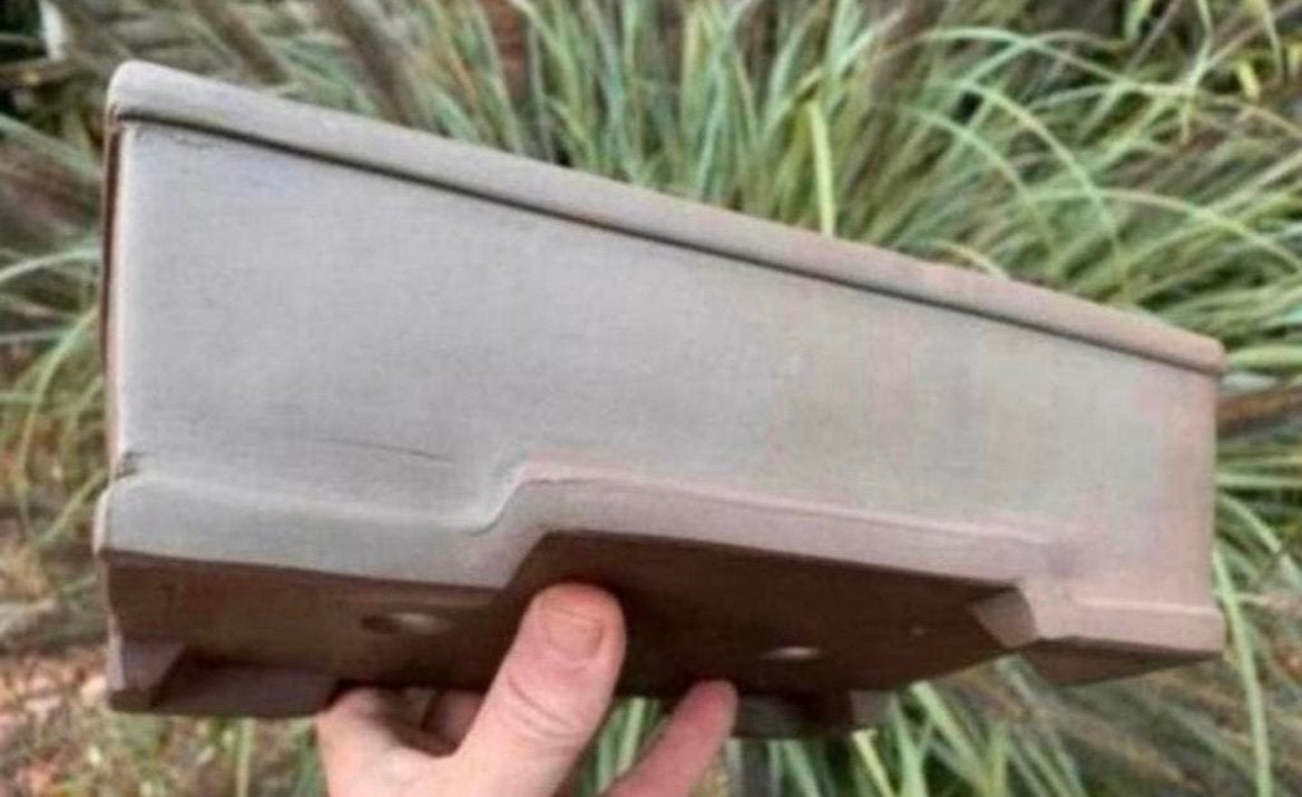 Bonsai schaal handgemaakt ongeglazuurd gemerkt 25,5x19,2x7,7, Tuin en Terras, Bloempotten, Nieuw, Ophalen of Verzenden, Aardewerk