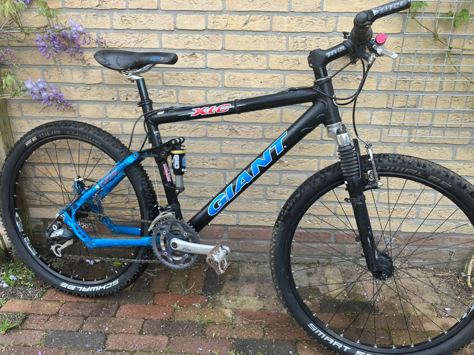 Giant Mountainbike Fully maat M S-Ram, Fietsen en Brommers, Fietsen | Mountainbikes en ATB, 49 tot 53 cm, Zo goed als nieuw, Schijfrem