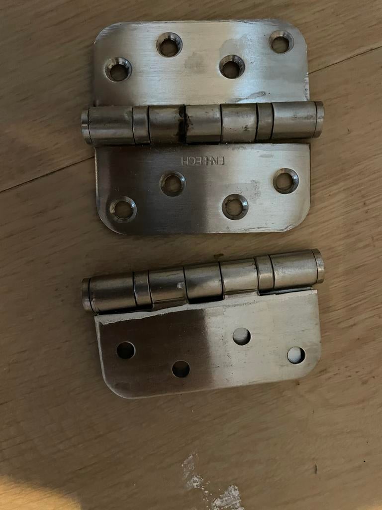 15x RVS Scharnieren 76x76 voor binnendeuren, Ophalen of Verzenden, Gebruikt, Rvs, Scharnier