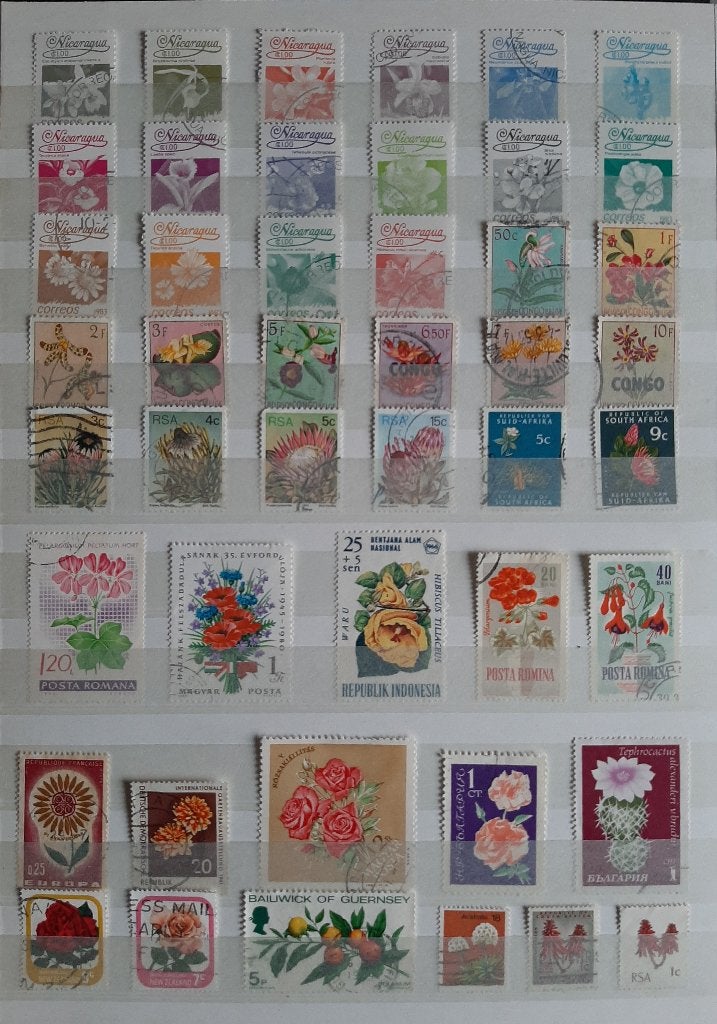 2 Kaarten Postzegels Bijzondere en Mooiste Bloemen No. 28, Ophalen, Dier of Natuur