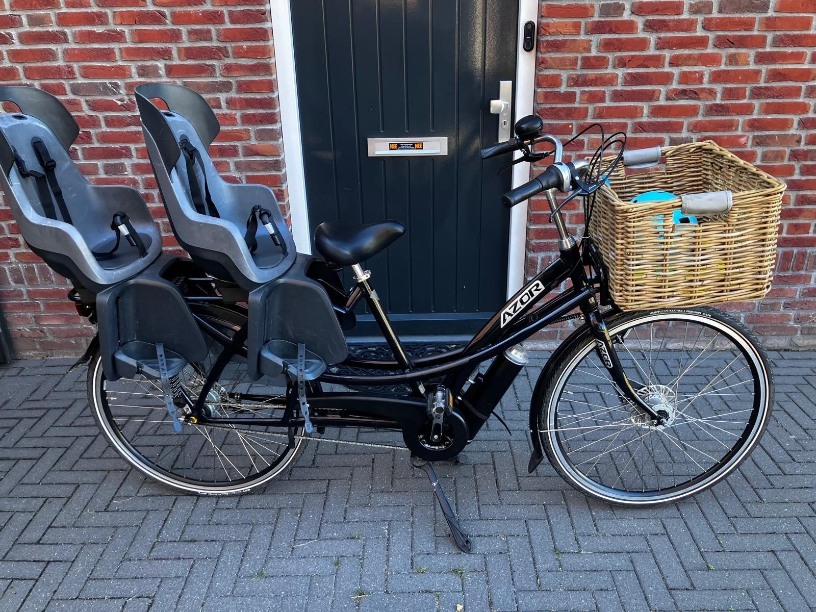 Azor Tweelingfiets Elektrisch - Uni Zwart - Goede Staat, Ophalen, Zo goed als nieuw, Overige merken