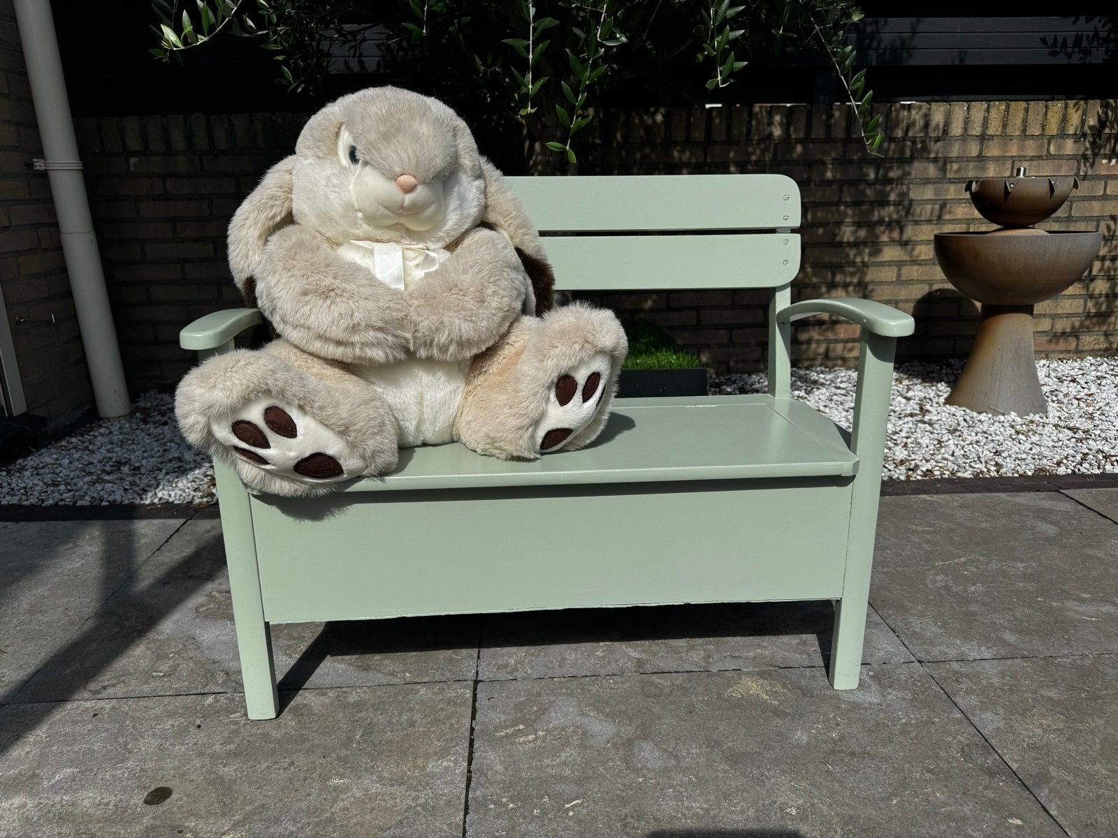 Groen kinderbankje met opbergruimte, Kinderen en Baby's, Kinderkamer | Tafels en Stoelen, Ophalen, Gebruikt, Stoel(en)