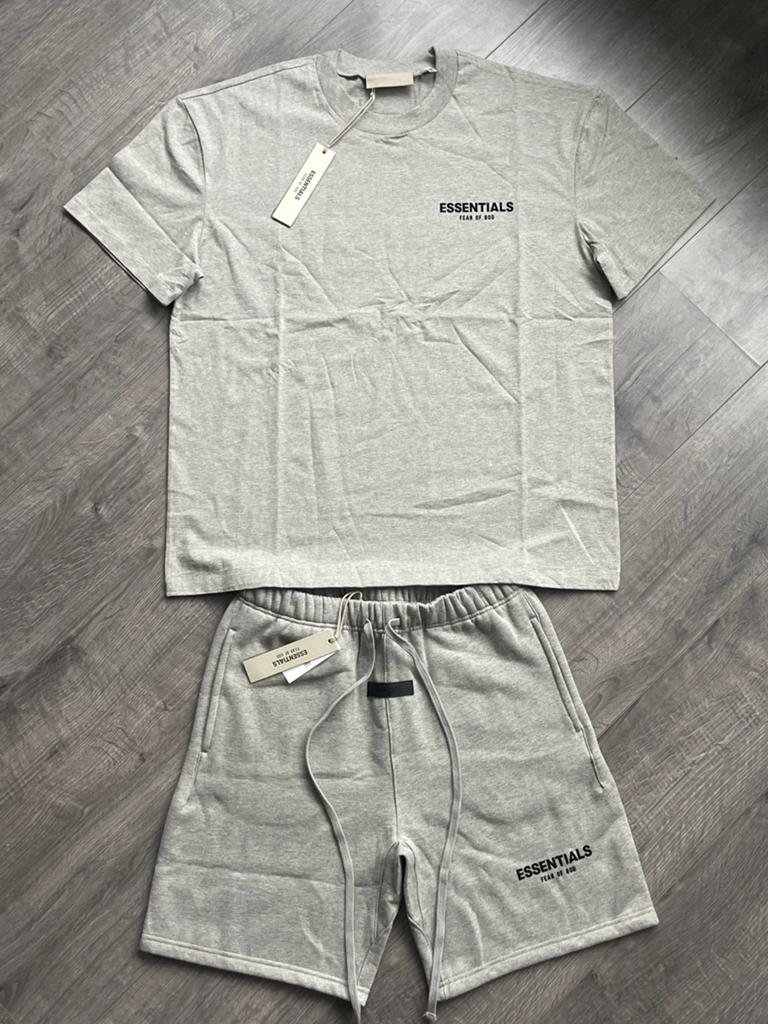 Essentials Fear of God Set – Grijs T-shirt & Short, Kleding | Heren, Sportkleding, Nieuw, Grijs, Algemeen, Verzenden
