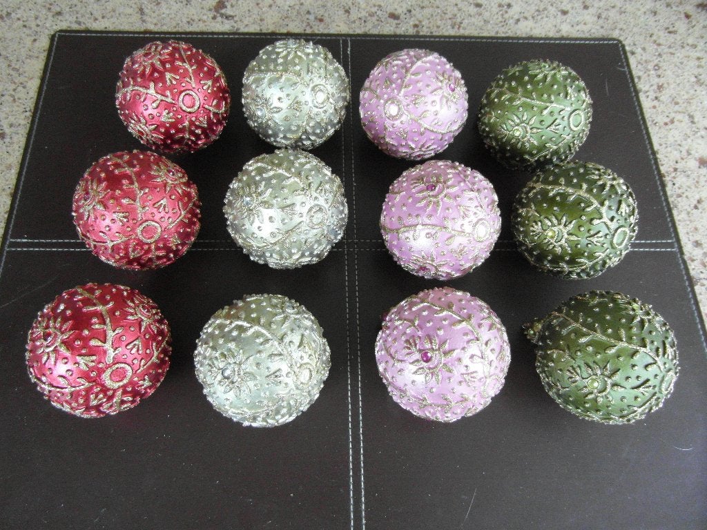 12 Luxe kunststof kerstballen., Diversen, Kerst, Ophalen of Verzenden, Zo goed als nieuw
