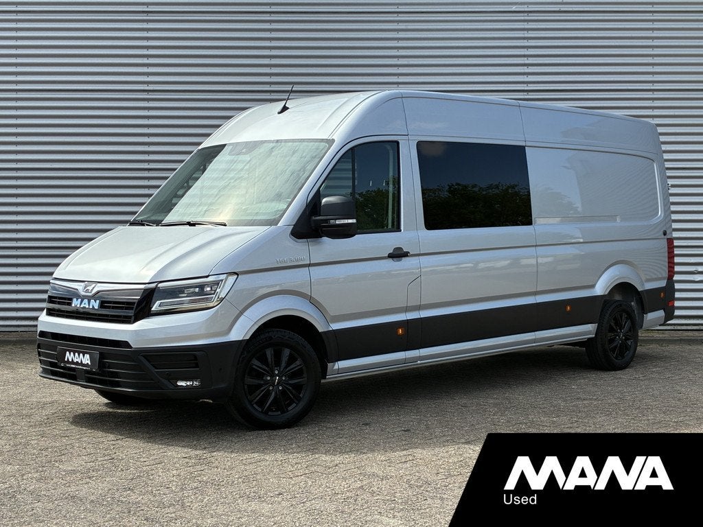 MAN TGE 3.180 L4H3 DC 177pk Automaat LED LM velgen Standkach, Auto's, Bestelauto's, Stof, 4 cilinders, Bedrijf, Diesel