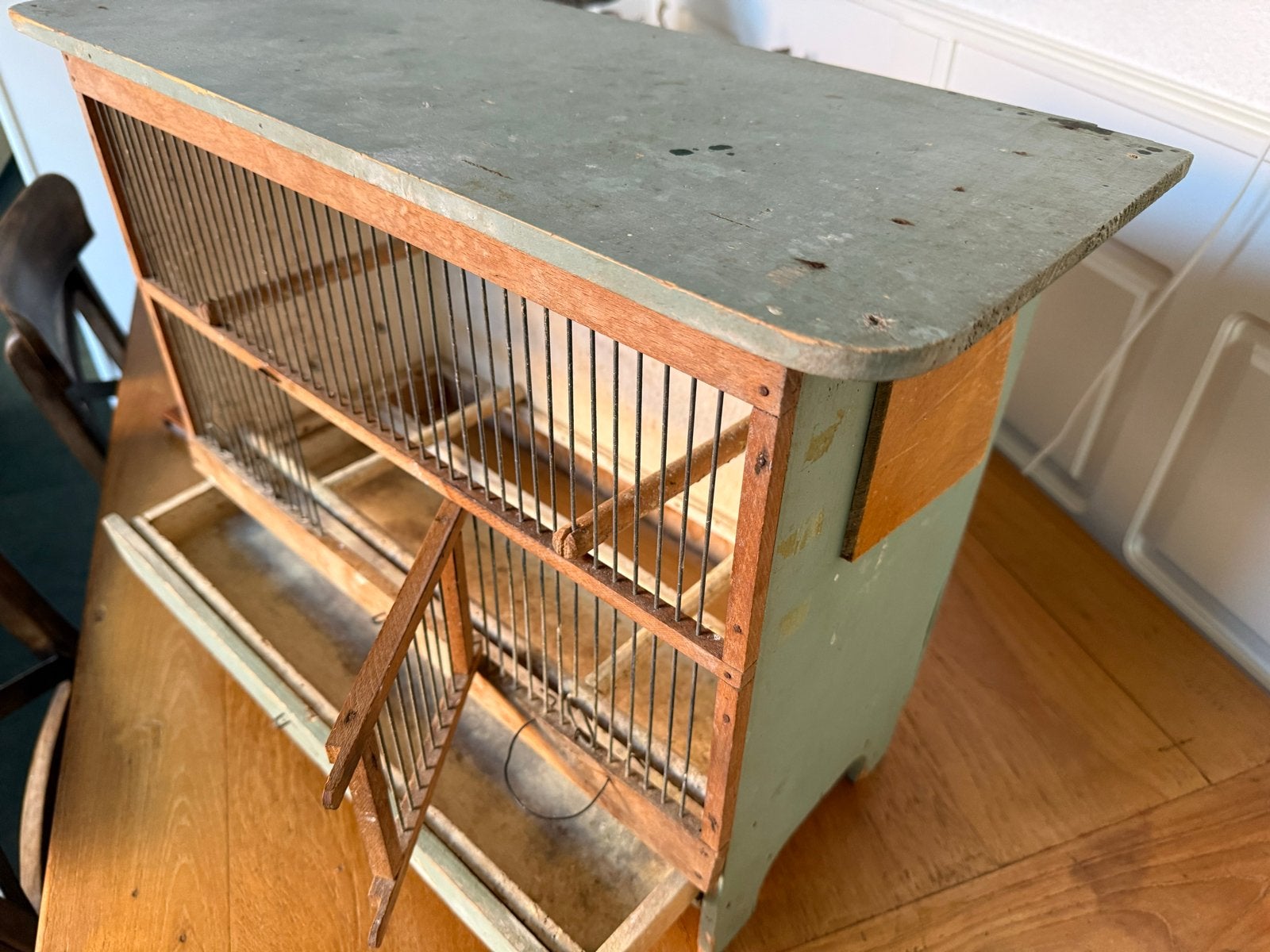Leuk oud brocante vogelkooitje., Ophalen of Verzenden, Hout, Vogelkooi