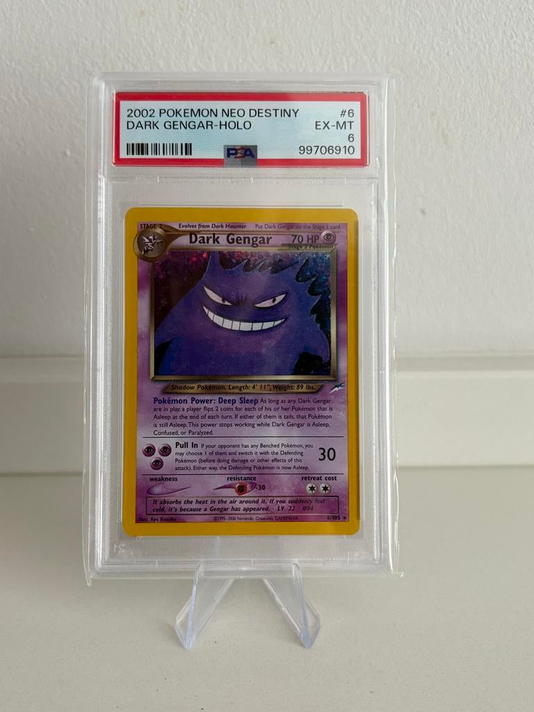 Dark Gengar Neo Destiny 6 psa 6, Hobby en Vrije tijd, Verzamelkaartspellen | Pokémon, Ophalen of Verzenden, Zo goed als nieuw